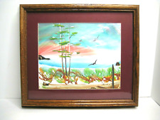 Water Color painting 1 of 8 by Shawnah  ocean scene sunrise framed and matted picture