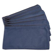 DALIX Zipper Bank Deposit Money Bags Cash Coin Pouch 6 Pack in Navy Blue picture