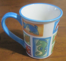 SONOMA Home Goods Seahorse Starfish Fish Crab Coral Ceramic Coffee Mug Cup picture
