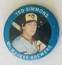 Ted Simmons Milwaukee Brewers Baseball Fun Foods Button Badge Pin Vintage (L41) picture