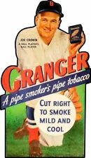 GRANGER PIPE TOBACCO JOE CRONIN MLB HEAVY DUTY USA MADE METAL ADVERTISING SIGN picture