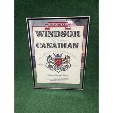 Windsor Canadian Whiskey Glass Mirror Framed Man Cave Bar Sign picture