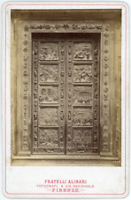 Italy, Florence, the East Gate of the Baptistery, ca.1880, vintage albumen print wine picture