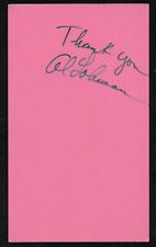 Al Lohman d2002 signed auto Vintage 3x5 Hollywood: Radio Personality & Comedian picture