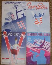 (4) WWII VICTORY, JOHNNY ZERO, VICTORY POLKA, REMEMBER PEARL HARBOR MUSIC SHEETS picture