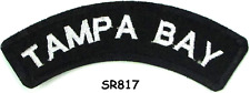 Tampa Bay White on Black Small Rocker Iron on Patches for Biker Vest and Jacket picture