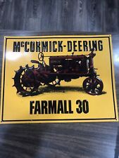Vintage 1992 McCormick Deering Farmall 30 Tractor Embossed Tin Sign picture