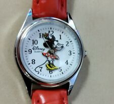 Vintage Minnie Mouse Watch with Red Leather Band Disney Classic picture