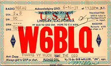 1931 W6BLQ Lindsay California Ham Radio Amateur QSL Card Postcard Vtg picture