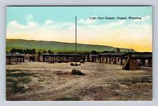 Casper WY-Wyoming, Fort Caspar, Antique, Vintage Souvenir Postcard picture