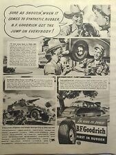 B. F. Goodrich Tires Synthetic Rubber Sheriff Half-Track Vintage Print Ad 1943 picture
