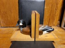 Wood Duck Bookends 1983 VTG nostalgia collectible taxidermy library handmade picture