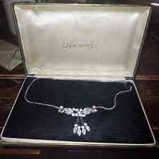 Vintage KREMENTZ Rhinestone Floral Bouquet Choker Necklace Silver 14k Overlay picture