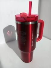Stanley X Starbucks 40 oz Holiday Quencher Tumbler Mug Red UTRA RARE 2023 2024 picture