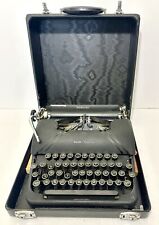 Vintage 1940s Smith Corona Sterling Portable Matte Black Typewriter Carry Case picture