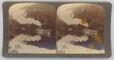 c1890's Real Photo Stereoview Underwood Loch Katrine Steam Boat in Scotland UK picture