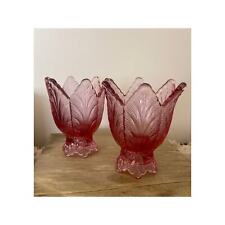 Vintage Fenton Glass | Cranberry| Art Glass Tulip | Cabbage Glass Votive |Fenton picture