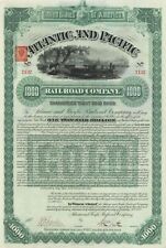 Atlantic and Pacific Railroad Co. - 1887 dated $1,000 Uncanceled Railway Gold Bo picture