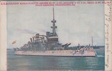 1906 Postcard R.F.D. Hatfield PA USS Massachusetts Battleship BB-2 USN B4469d3 picture