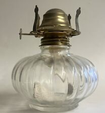 Vintage Lamplight Farms Melon Clear Glass Oil Lamp USA Base Only 6” Tall picture