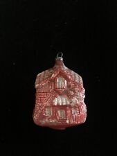 Antique Unusual German Figural Large Red House Christmas Glass Ornament- 1920s picture