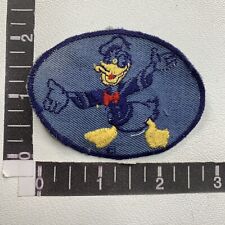 Vintage 1940s Disney DONALD DUCK Embroidered Blue Twill Patch Dk Blue Bdr 00Y2 picture