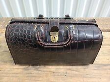 Vintage Swiss Homa Crocodile Pattern Leather Doctor's Bag c1950 Model 1134 picture