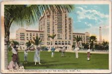 Vintage 1923 MIAMI, Florida Postcard THE FLAMINGO HOTEL Golf / Putting Green picture