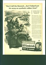 1944 Vintage WW2 BF Goodrich Tires   Full Color Magazine Print Ad Army War picture