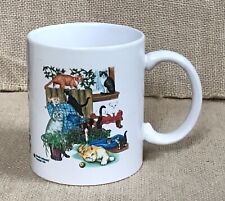 Vintage 1999 Cats Rule Coffee Mug Cup Kitties Playing Laying Climbing Sitting picture