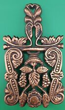 Vintage Ornate Copper Kitchen Trivet With Grapes picture