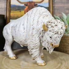 Ebros Native American Sacred White Bison Buffalo Decor Resin Figurine 8.75