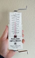 Vtg IH Metal THERMOMETER PAULSON IMPLEMENT TRUCK TRACTOR SALE SERVICE BOONE IOWA picture