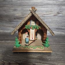 Vintage German Wooden Weather Thermometer Chalet House Man/Woman picture