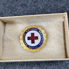 VINTAGE AMERICAN NATIONAL RED CROSS NURSE LAPEL PIN Gold picture