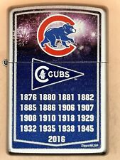 2016 Chicago Cubs Pennants MLB Bradford Exchange Chrome Zippo Lighter picture