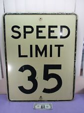 Vintage HUGE Speed Limit 35 HEAVY METAL Embossed Traffic Street Sign 30