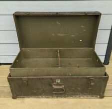 1947 Vintage Foot Locker Trunk WWII Era Authentic WITH TRAY FOR DISPLAY RESTORE picture