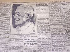 1926 AUGUST 23 NEW YORK TIMES - DR. C. W. ELIOT DIES AT 92 - NT 5356 picture