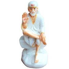 Traditional Marble Sai Baba Statue Color White For Pooja Home Decor picture