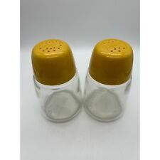 Vintage Federal Housewares Glass Salt and Pepper Shakers Yellow Lid picture