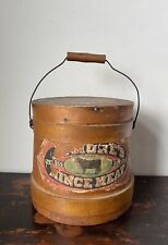Atmore’s Country Store Mince Meat Bucket Wooden Antique Advertising Pail picture