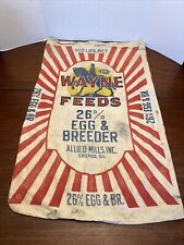 VTG Wayne Feeds Egg & Breeder feed sack Empty 100 pound bag GREAT graphics picture