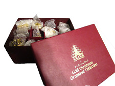 Danbury Mint 23KT Gold Plated Christmas Ornaments Box Set of 12 1986-2000 picture