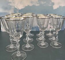 SET OF 13 MIKASA CLEAR GLASS ALLEGRO GOLD 7.5” & 8