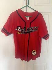 Vintage The Disney Store Micky Mouse Baseball Shirt Jersey Red Size Medium Adult picture
