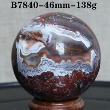 B7840-46mm-138g Natural Polished Mexico Banded Agate Crystal Sphere Ball Healing picture