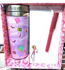 2011 JC Penney Travel Mug Gift Set Purple Mug w/ Purses & High Heels Notepad Pen picture