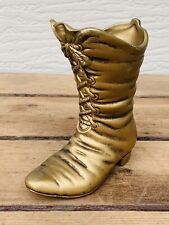 Vintage Brass Victorian Women's Button Up Boot, Planter, Decor, Vase, Statue picture