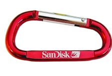 SanDisk Carabiner Clip Digital Technology Company Snap Hook Red Keyring Gift  picture